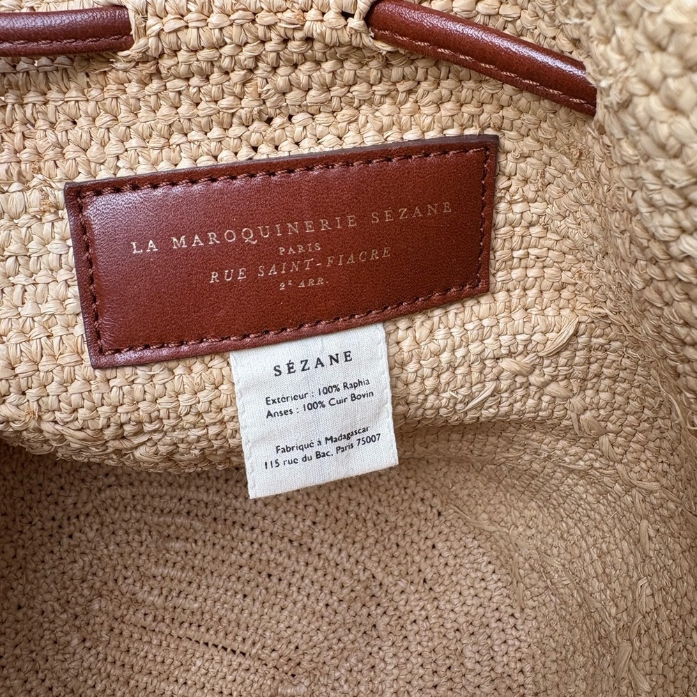 Embroidered Sezane raffia bag - Picture 12 of 17